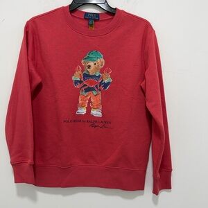 Polo Ralph Lauren Red Crewneck with Bear Design
